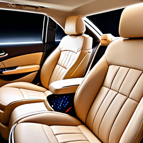 Home 11 **
Prompt: Luxurious Kia Carnival limousine interior. Focus on the individually customized seats. Nappa leather, diamond stitching, ergonomic adjustments, massage function. Warm lighting, high-quality materials, comfortable and inviting.
**