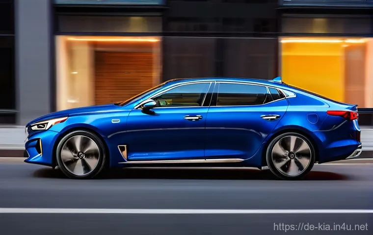 기아 K5와 쏘나타 비교 - **Kia K5: Dynamic Urban Statement**
    "A sleek and aggressive Kia K5, in a vibrant metallic deep b...